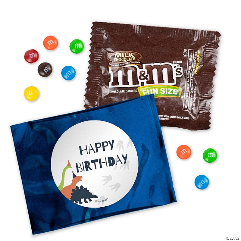 12ct Dinosaur Birthday Candy M&M’s Party Favor Packs (12ct) – Milk Chocolate – by Just Candy
