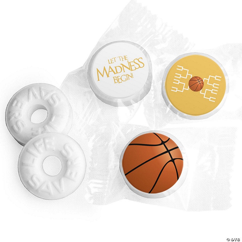 300ct Basketball Party Favors DIY LifeSavers Mints & Stickers Let the Madness Begin – Yellow