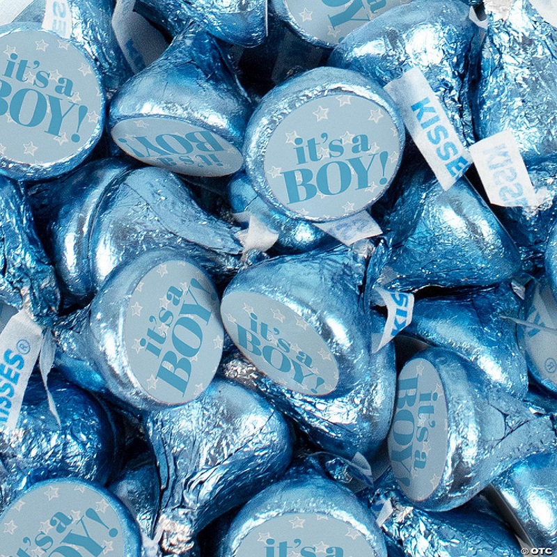 90 Pcs Blue It’s a Boy Baby Shower Candy Party Favors Milk Chocolate Hershey’s Kisses with Stickers