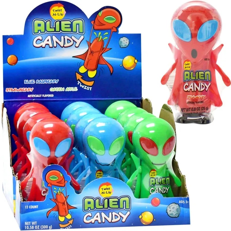 Alien Twist-N-Lik Candy: 12-Piece Display