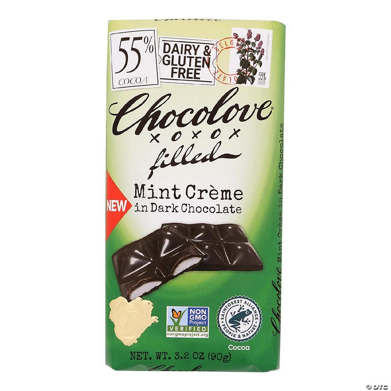 Chocolove – Bar Dk Choco Mint Cream Fill – Case of 10-3.2 OZ