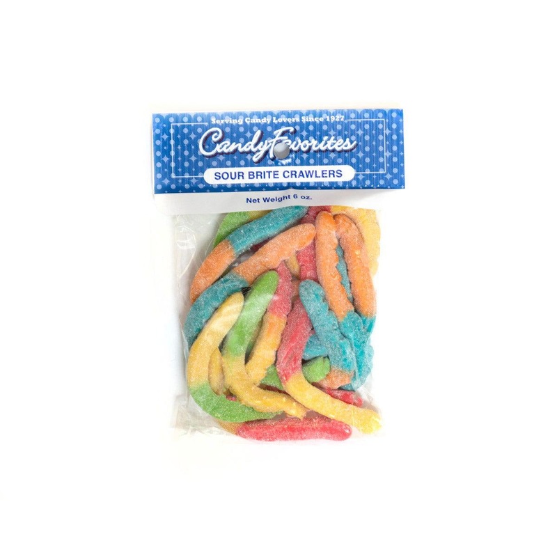 Gummi Sour Neon Worms 6 Ounce Peg Bags