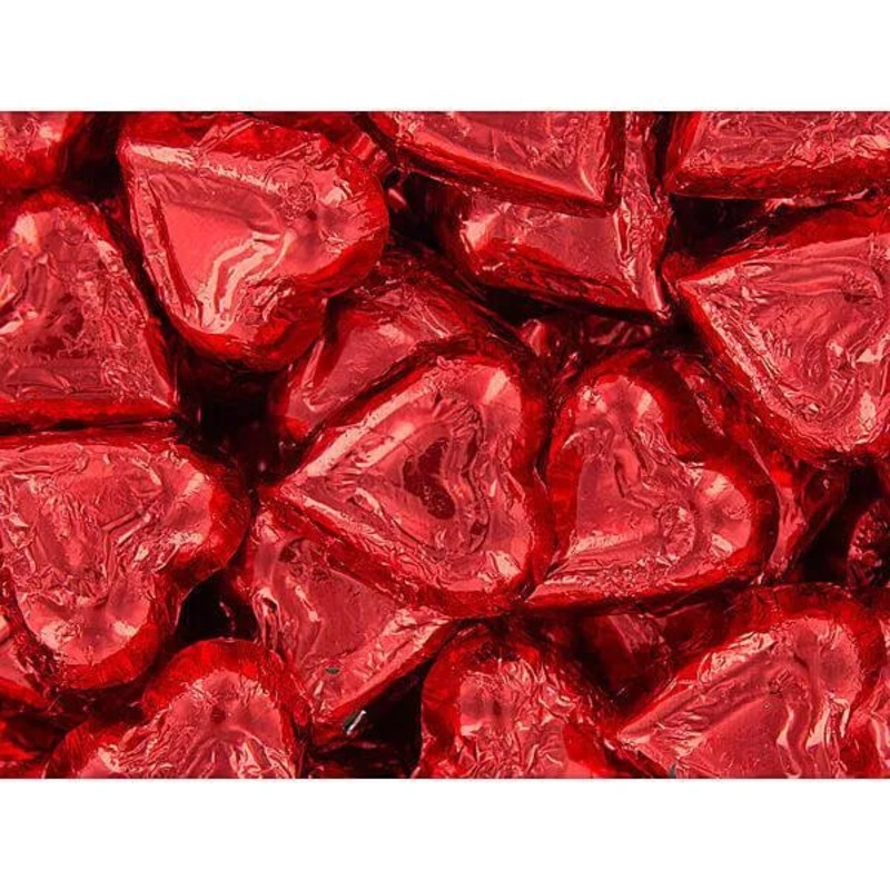 Madelaine Red Foiled Milk Chocolate Hearts: 10LB Case