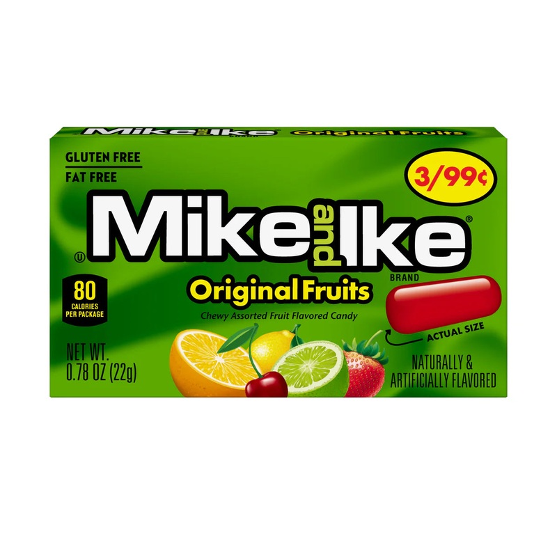 Mike and Ike Original Fruits Candy Mini Packs: 24-Piece Box