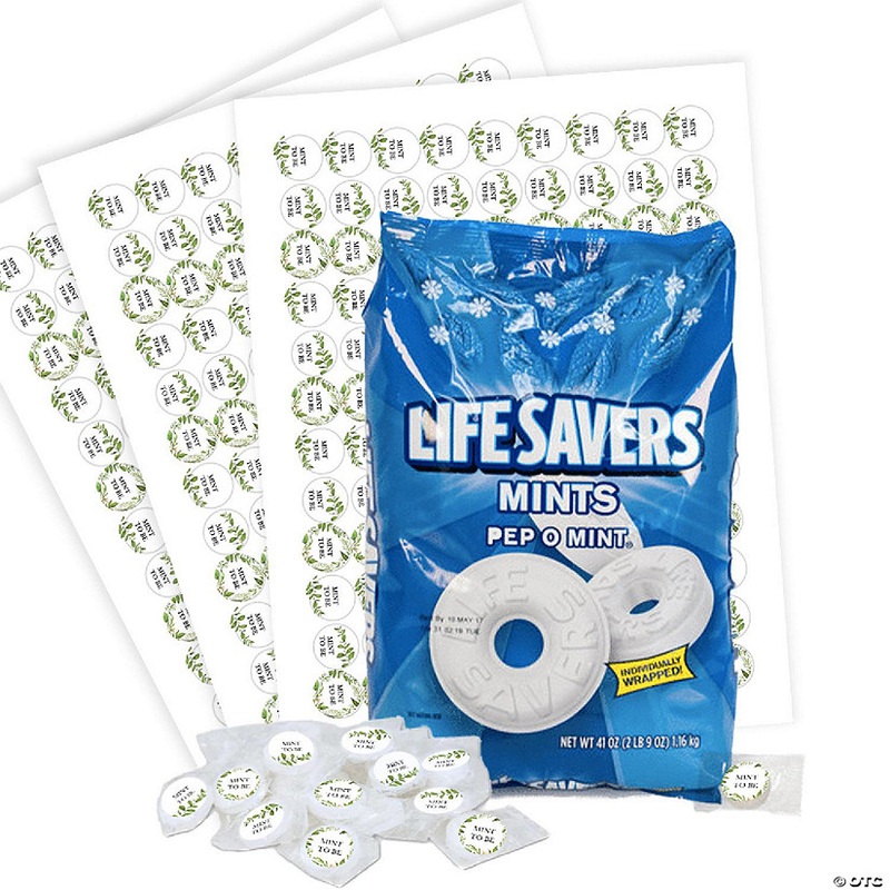 Mint to Be Wedding Mints Party Favors for Guests LifeSavers Mints (Approx. 335 mints & Stickers) – Botanical By Just Candy – Assembly Required