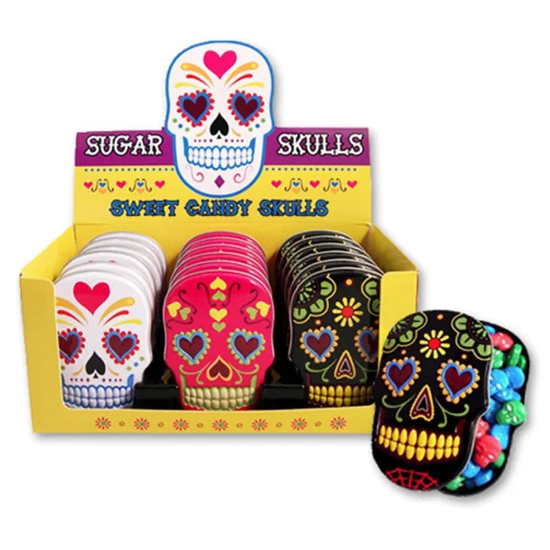Sugar Skulls Candy Tins: 18-Piece Display