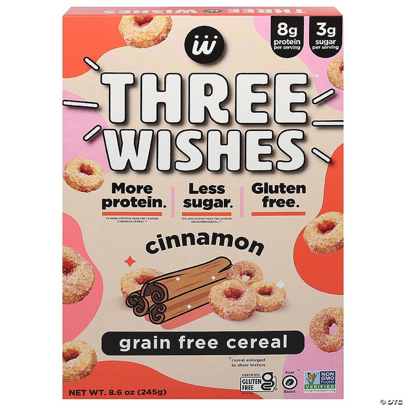 Three Wishes Cereal Cinnamon Grain Free 8.6 Oz (Pack of 6)