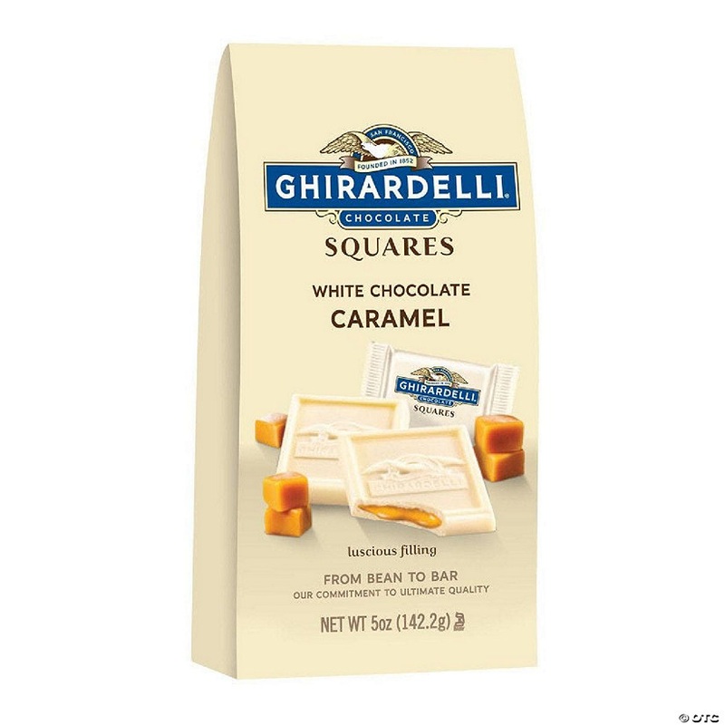 White Chocolate Caramel Filled Squares, 5 Oz Bag (Case of 6)