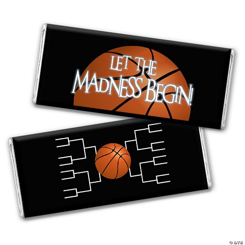 12ct Basketball Party Candy Favors Chocolate Bars Let the Madness Begin  – Black