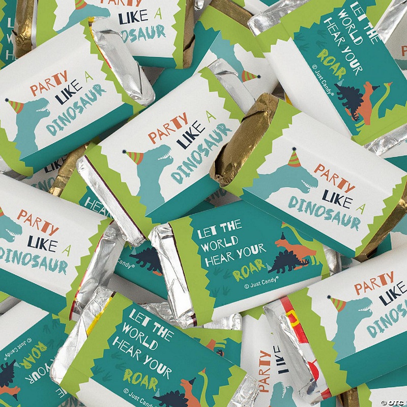 34 Pcs Dinosaur Kid’s Birthday Candy Party Favors Hershey’s Miniatures Chocolate – No Assembly Required