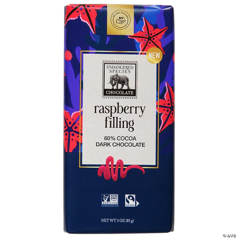 Endangered Species Bar Chocolate Raspberry 3 Oz (Pack Of 12)