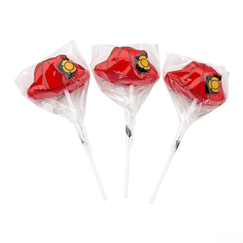 Firefighter Hat Shaped Lollipops: 12-Piece Box