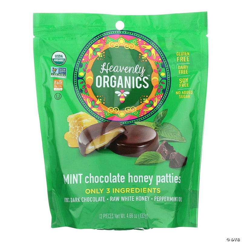 Heavenly Organics Organic Honey Patties – Mint Chocolate – 4.66 oz (Pack of 6)