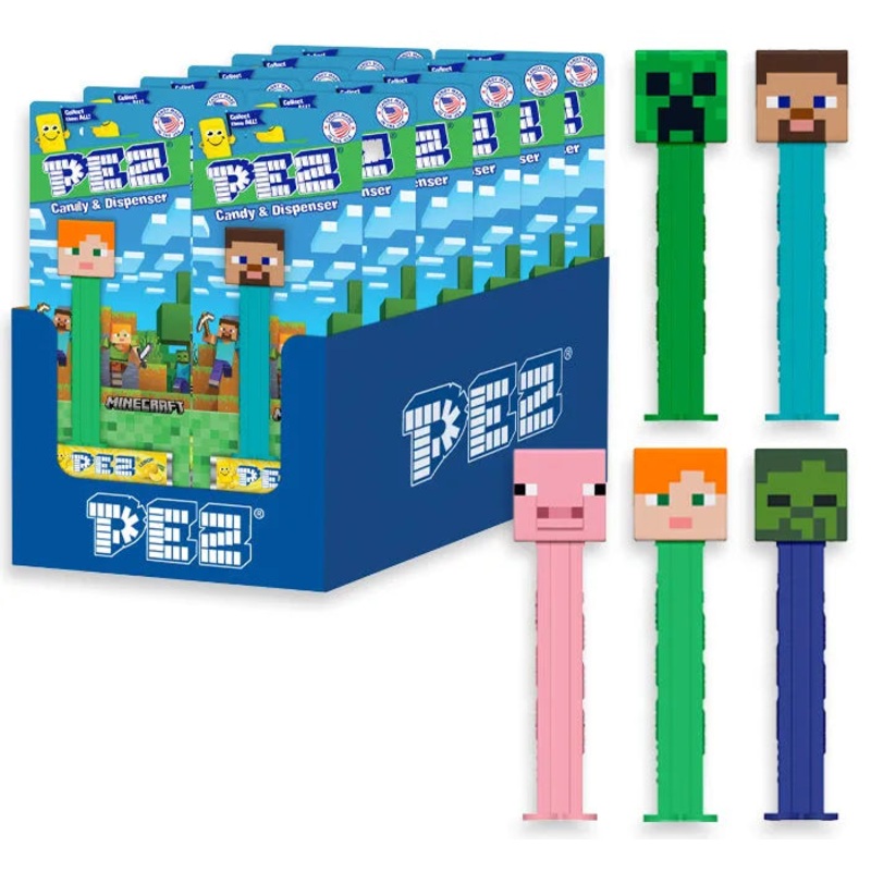 Minecraft PEZ Candy Blister Packs: 12-Piece Display