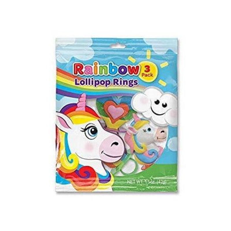 Rainbow Unicorn 3 Pack Ring Pops