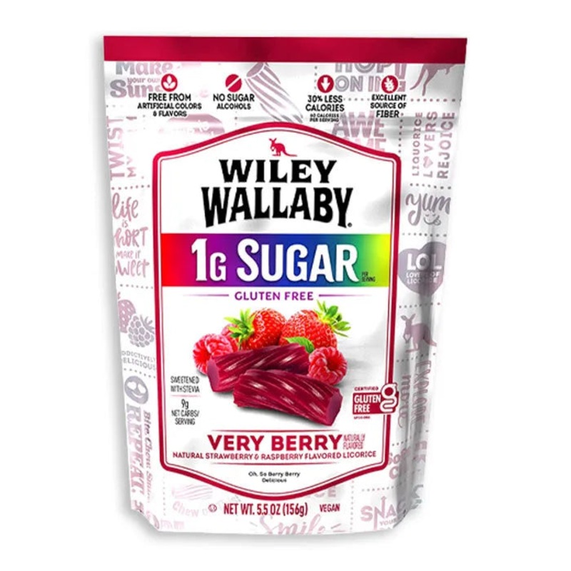Wiley Wallaby Low Sugar Very Berry Licorice: 8-Piece Box
