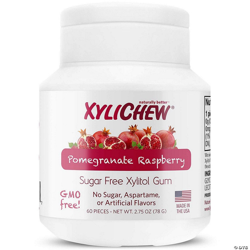 Xylichew Gum Pomegranate Raspberry SF 60pc Pack of 4