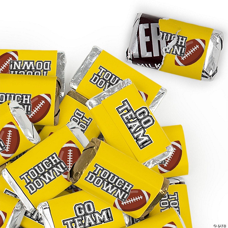 102 Pcs Yellow Football Party Candy Favors Hershey’s Miniatures Chocolate – Touchdown