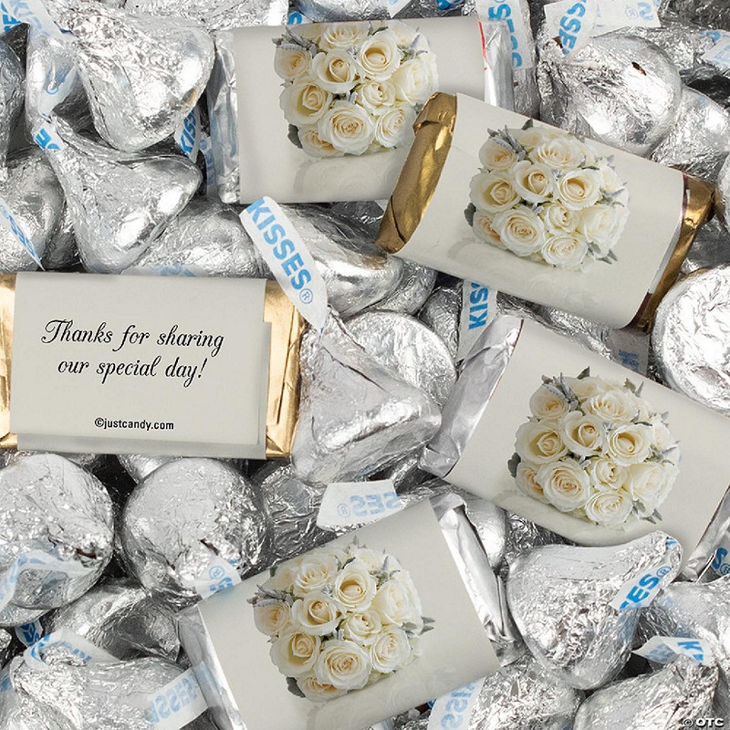 124 Pcs Wedding Candy Favors Hershey’s Miniatures & Kisses – Floral