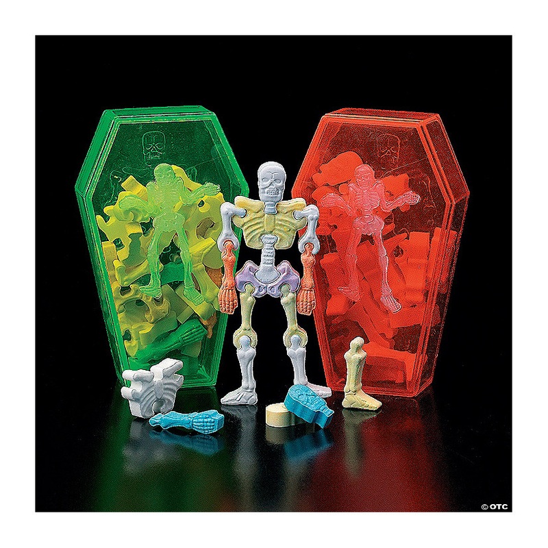 4″ 11 oz. Interlocking Skeleton Bones Hard Candy Coffin Packs – 12 Pc.