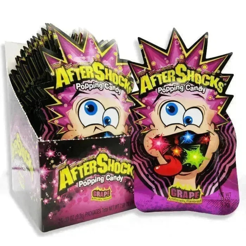 Aftershocks Popping Candy – Grape: 24-Piece Box