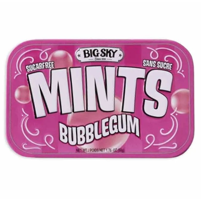 Big Sky Sugar Free Bubblegum Mint Tins: 6-Piece Box