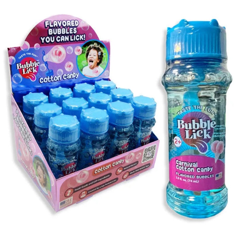Bubble Lick Flavored Bubbles – Cotton Candy: 24-Piece Case