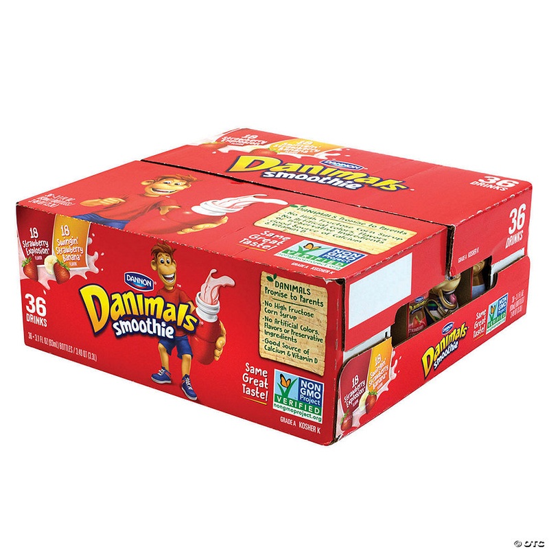 Dannon Danimals Smoothies Strawberry Explosion & Swingin’ Strawberry Banana – 36 Count