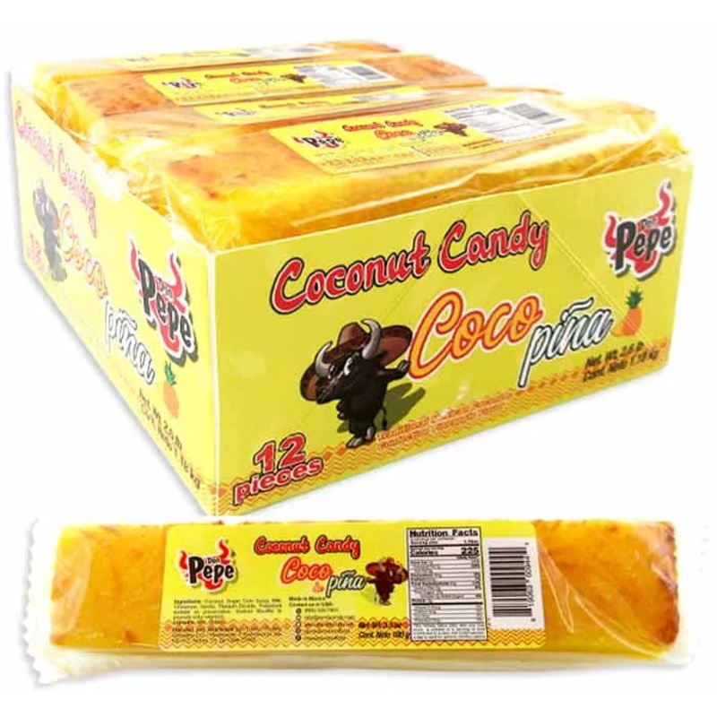 Don Pepe Coconut Candy – Pineapple: 14-Piece Box