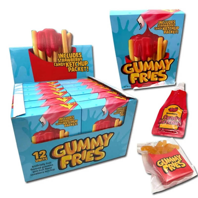 Gummy Fries with Strawberry Ketchup Packet: 12-Piece Display