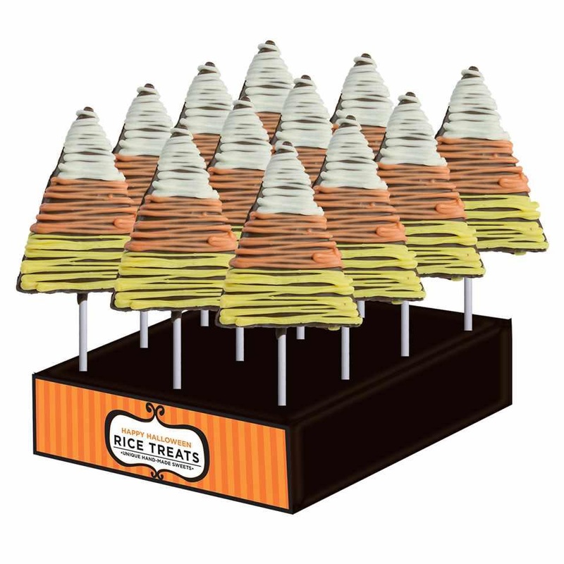 Halloween Candy Corn Rice Krispy Treat Lollipops