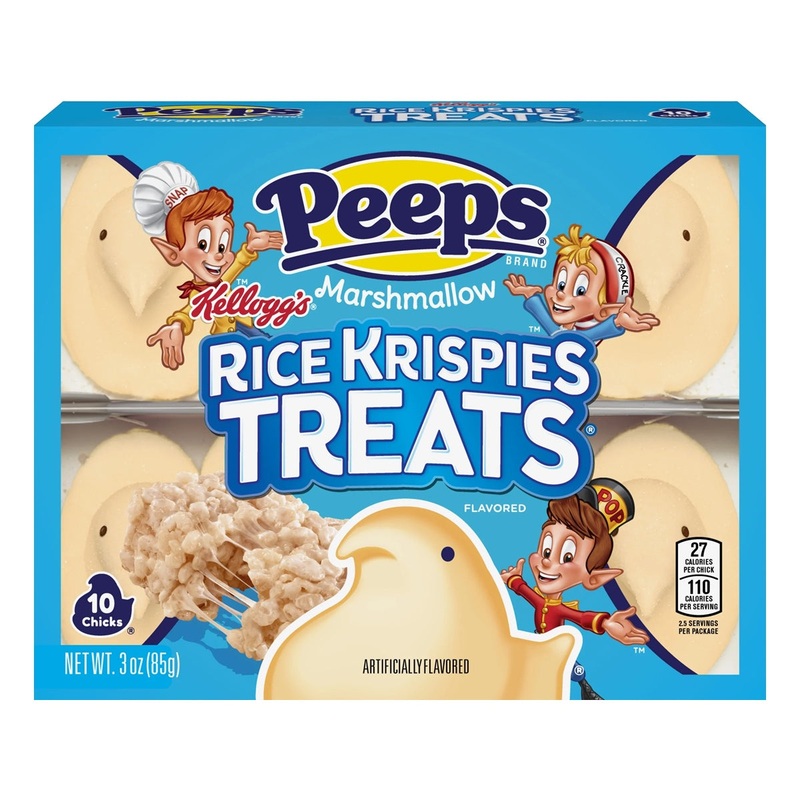 Marshmallow Peeps Rice Krispies Treats Flavored Chicks 10 Count Tray