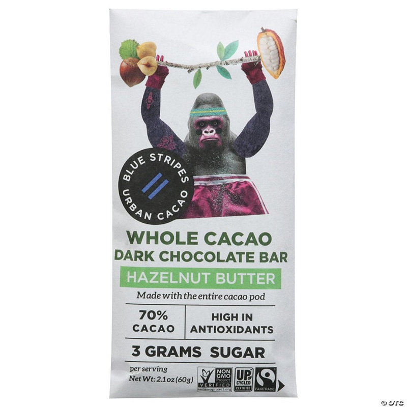 Blue Stripes Bar Whole Cacao Chocolate Hazelnut Butter
