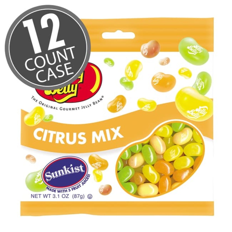 Jelly Belly Sunkist Citrus Mix 3.1oz bags 12ct case