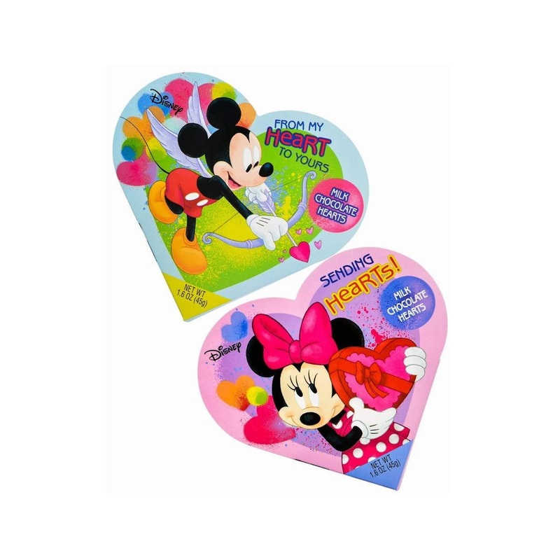 Mickey and Minnie Heart Box with Milk Chocolate