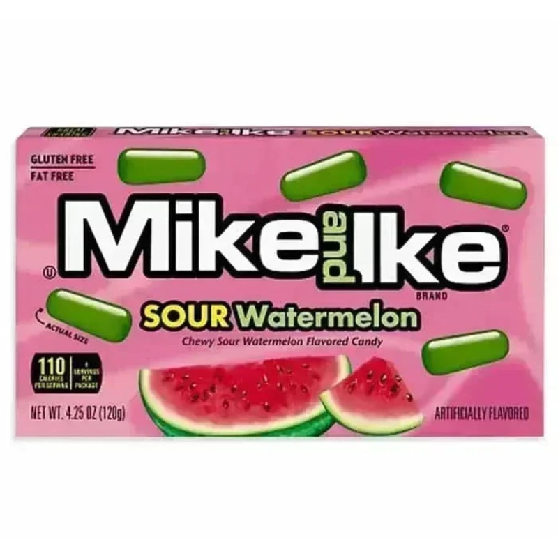 Mike and Ike Sour Watermelon Candy Theater Packs: 12-Piece Box