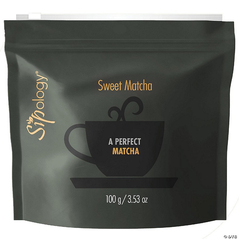 Sipology Matcha Sweet Peach 3.53oz Bag, 62.5 Servings, Energy Boost, 5 Cal