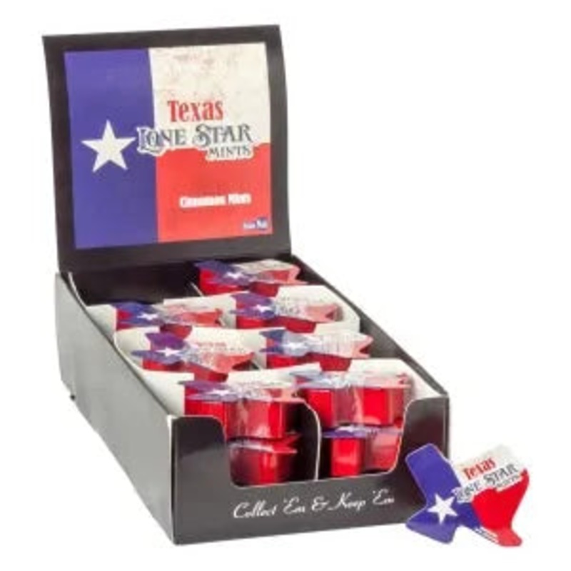 Texas Lone Star Flag Mint Candy Tin: 24-Piece Display