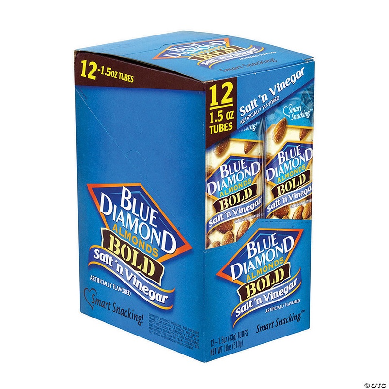 BLUE DIAMOND Almonds Bold Salt ‘n Vinegar, 1.5 oz, 12 Count