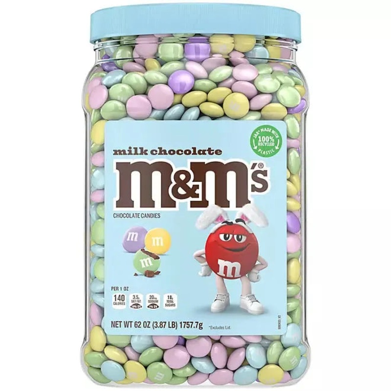 Pastel M&M’s Candy – Plain: 62-Ounce Jar