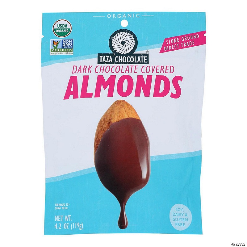 Taza Chocolate – Almonds Chocolate Covered – Case of 12-3.5 OZ