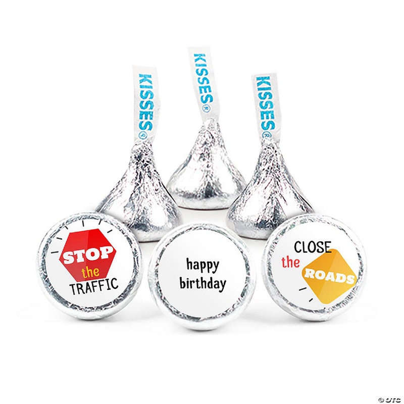 90 Pcs Construction Kid’s Birthday Candy Party Favors Hershey’s Kisses Milk Chocolate (1lb, Approx. 90 Pcs) – No Assembly Required – By Just Candy