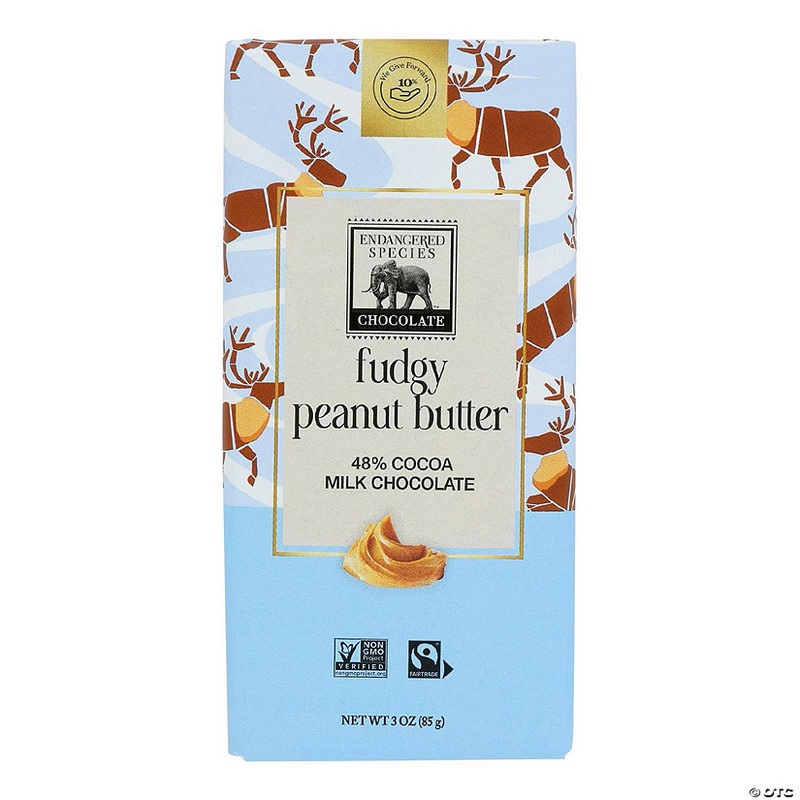 Endangered Species Chocolate – Chocolate Bar Milk Peanut Butter Fdg Carbu – Case of 12-3 OZ