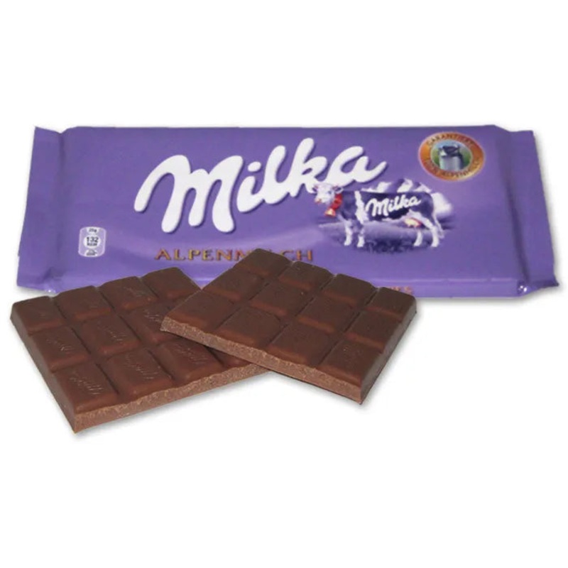 Milka Alpine Milk Chocolate Bars: 25-Piece Box