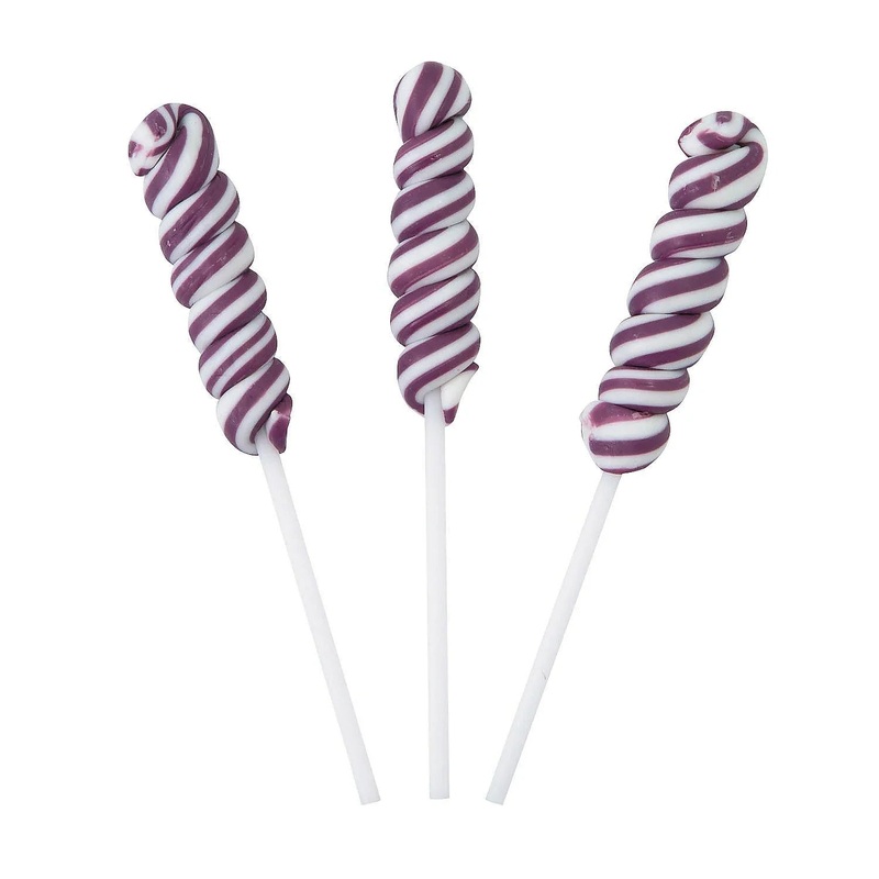 Mini Purple Twisty Pops – Grape: 24-Piece Bag