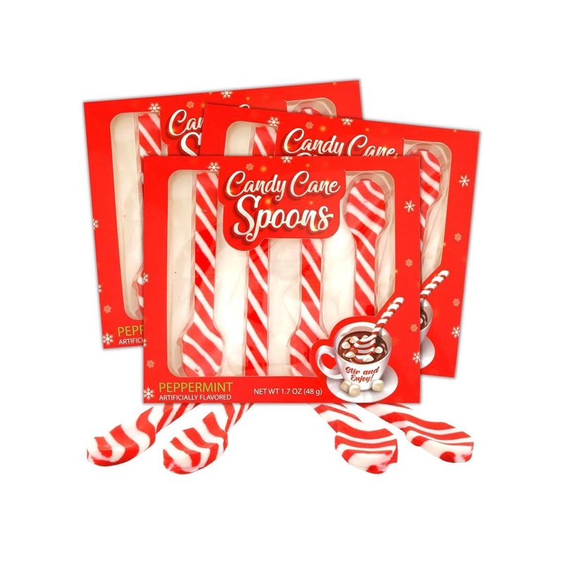 Peppermint Candy Cane Spoons 4 Pack