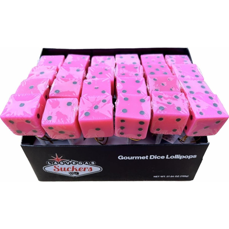 Pink and Black Dots Gourmet Dice Lollipops