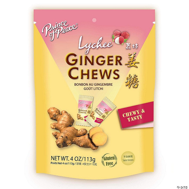 Prince of Peace Candy Chew Lychee Ginger 4 oz (Pack of 12)