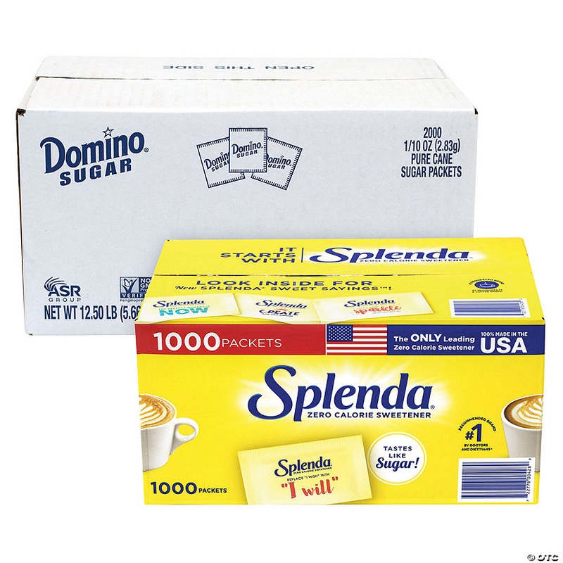 Splenda no calorie sweetener packets/domino sugar packets
