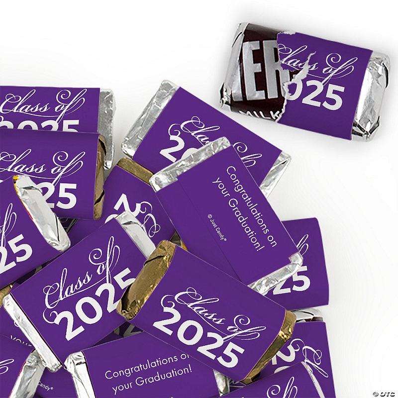 102 Pcs Purple Graduation Candy Party Favors Class of 2025 Hershey’s Miniatures Chocolate (Approx. 102 Pcs)